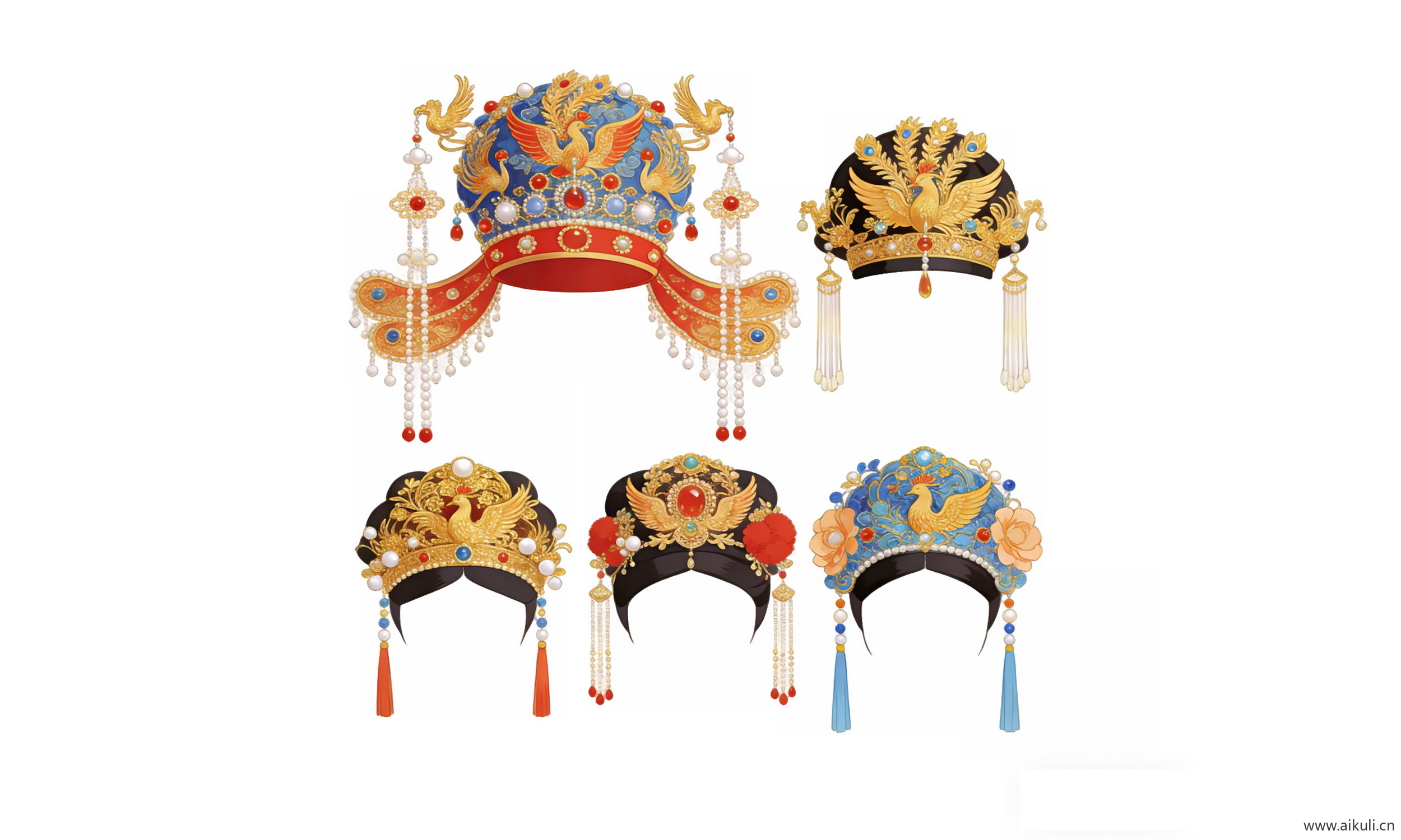 古风传统头饰 凤冠配饰 宫廷3-PNG素材