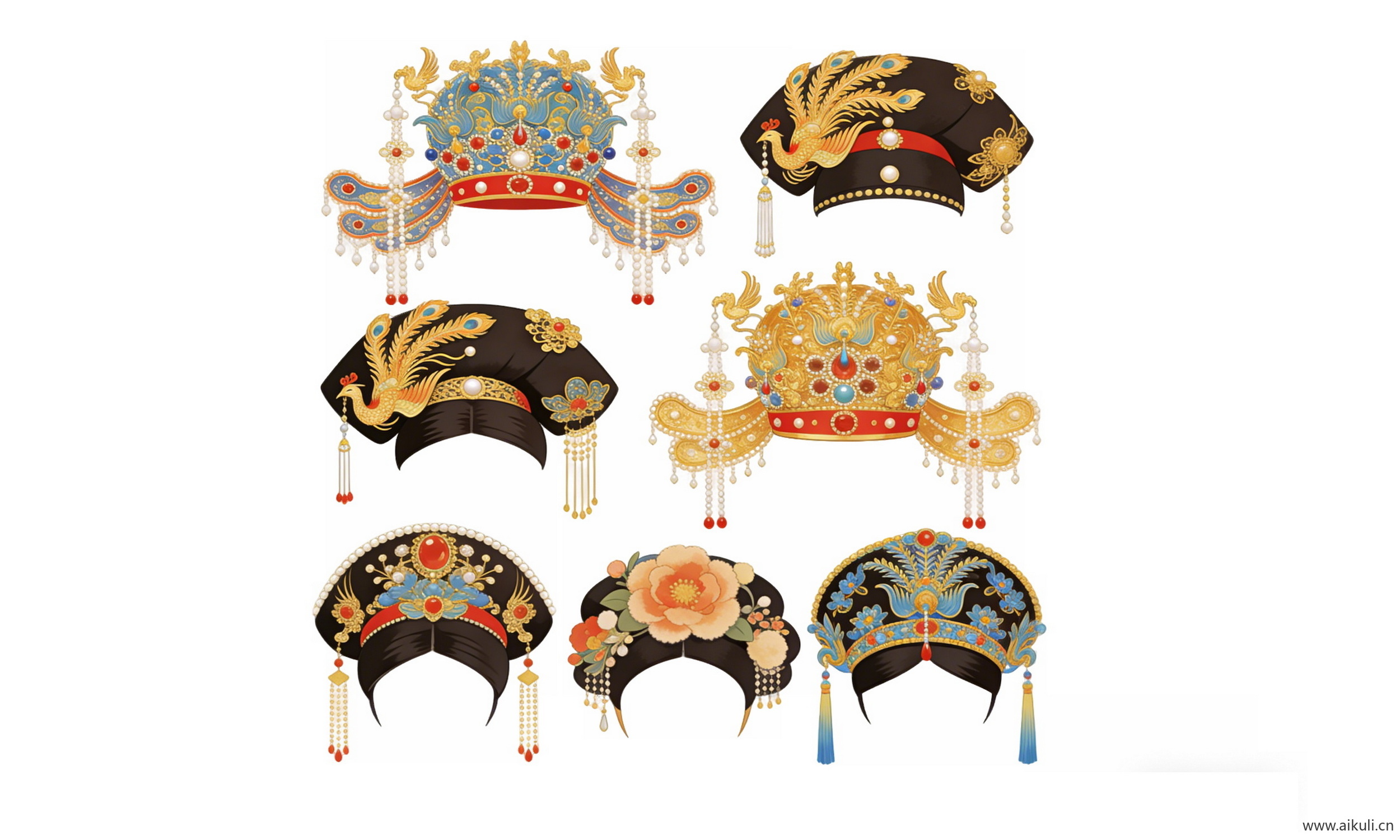 古风传统头饰 凤冠配饰 宫廷7-PNG素材