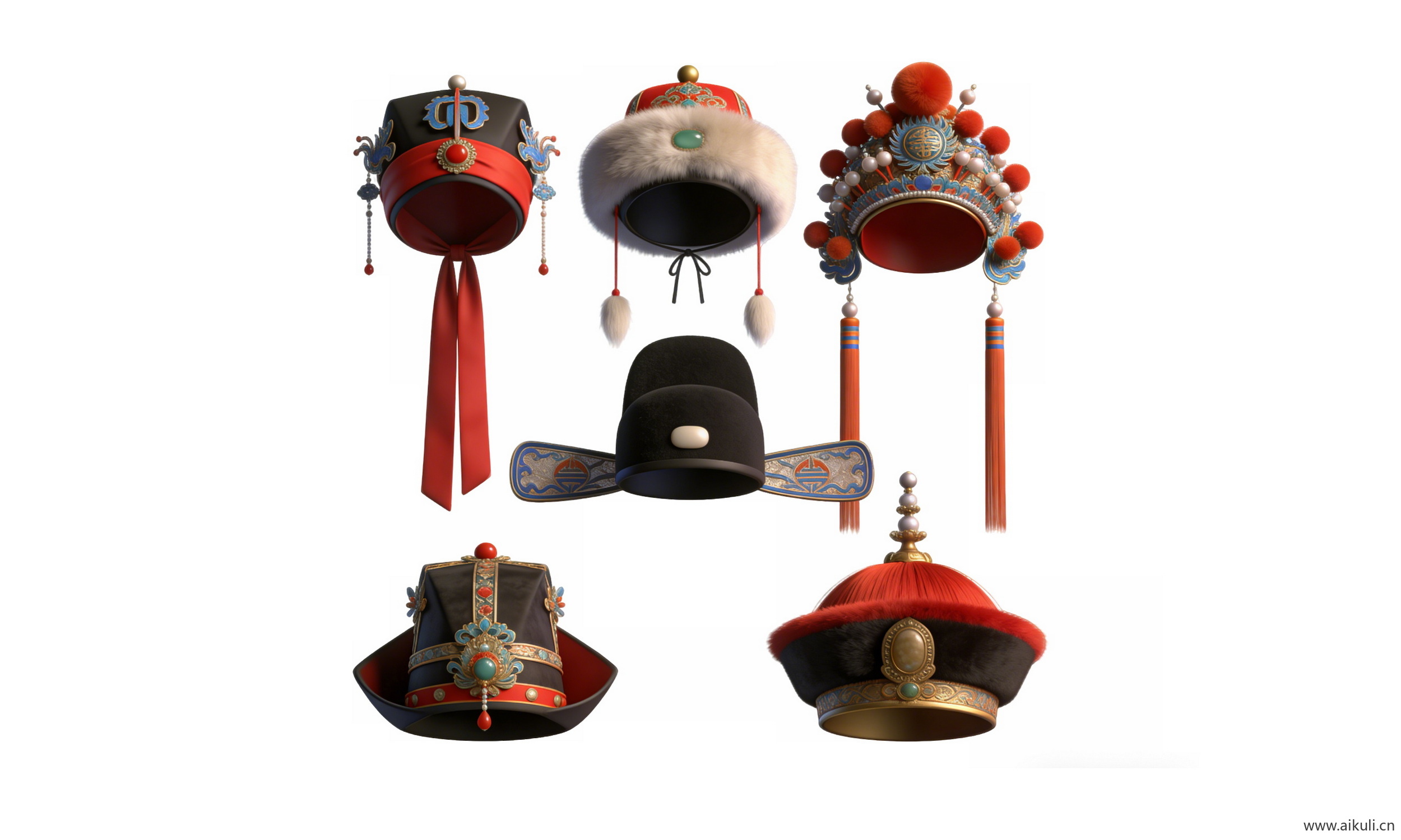 中式国粹京剧帽饰 戏曲头饰A-PNG素材
