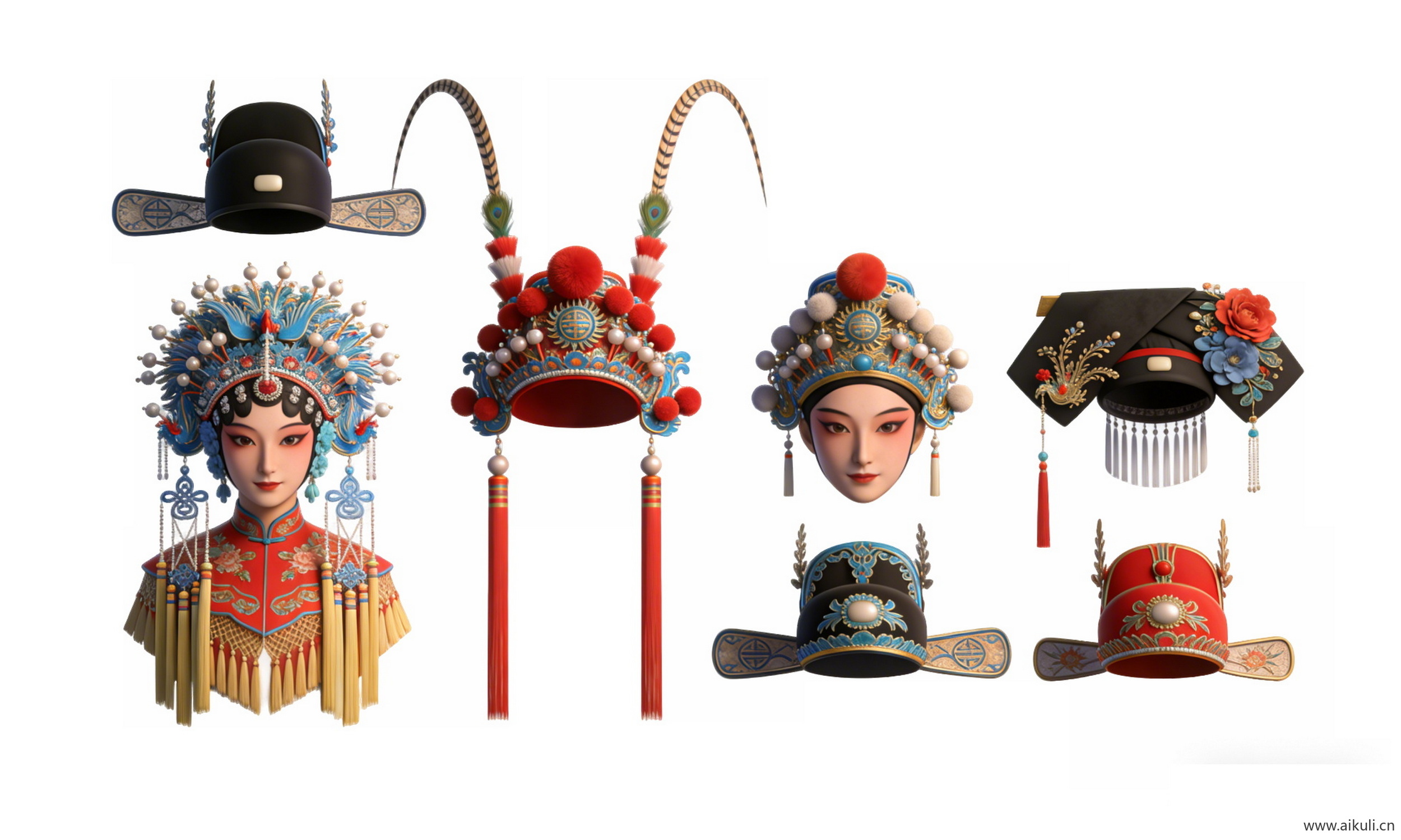 中式国粹京剧帽饰 戏曲头饰G-PNG素材