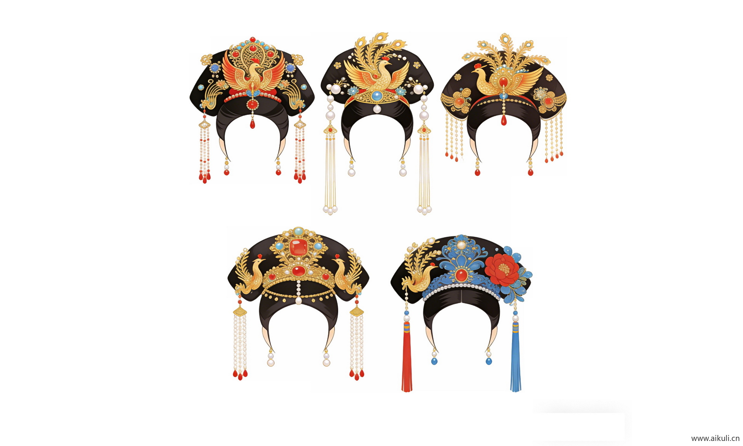 古风传统头饰 凤冠配饰 宫廷2-PNG素材
