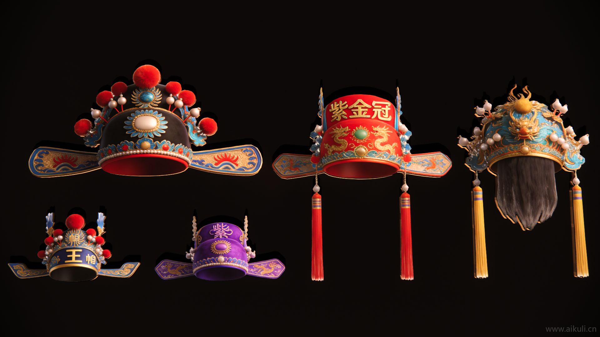 2D中式国粹京剧帽饰 戏曲头饰B