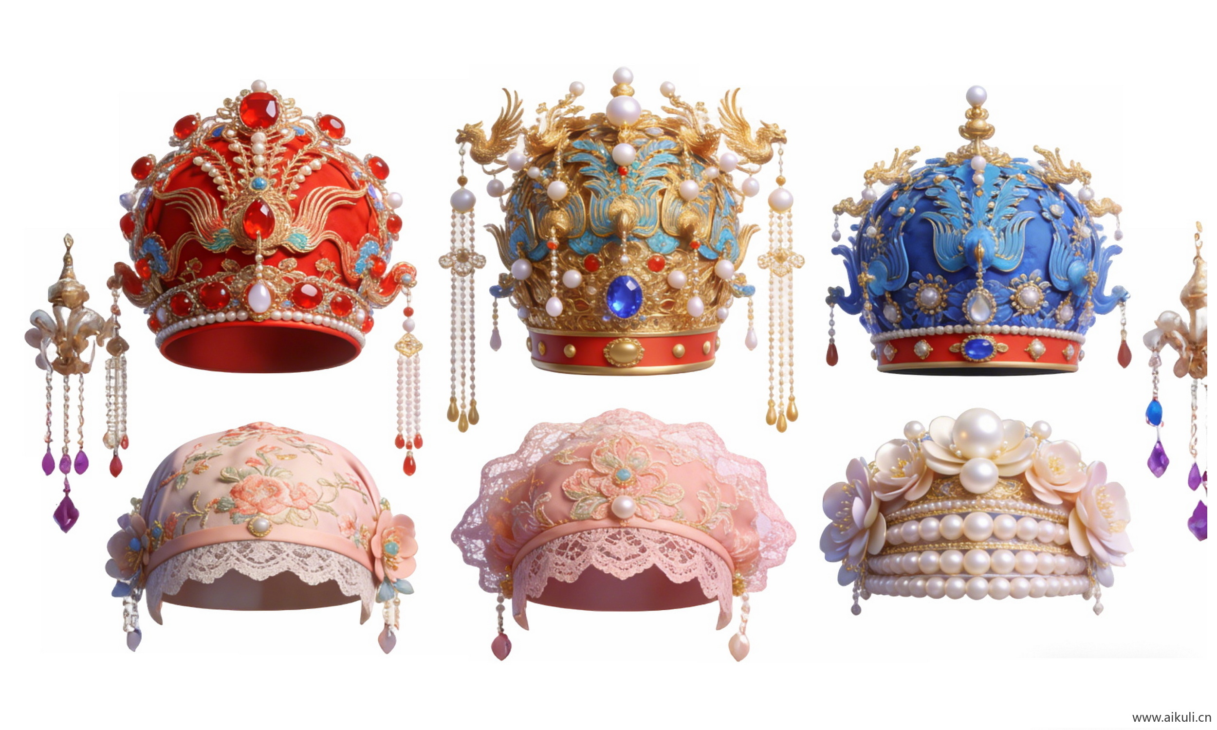 宫廷婚庆帽头饰-PNG素材