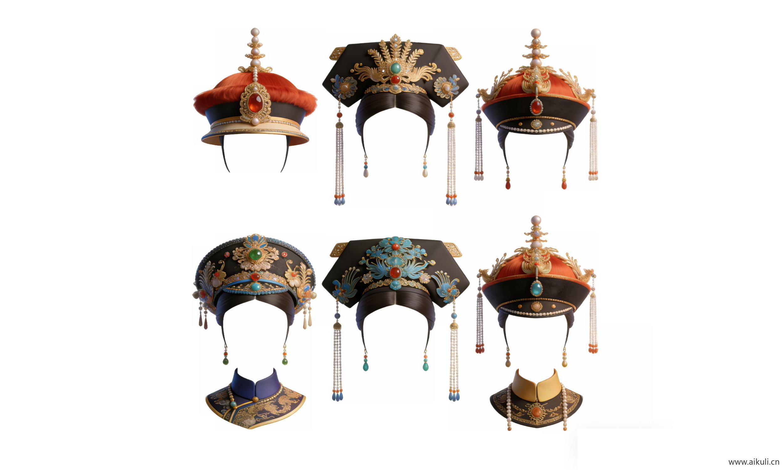 凤冠宫廷帽头饰1-PNG素材