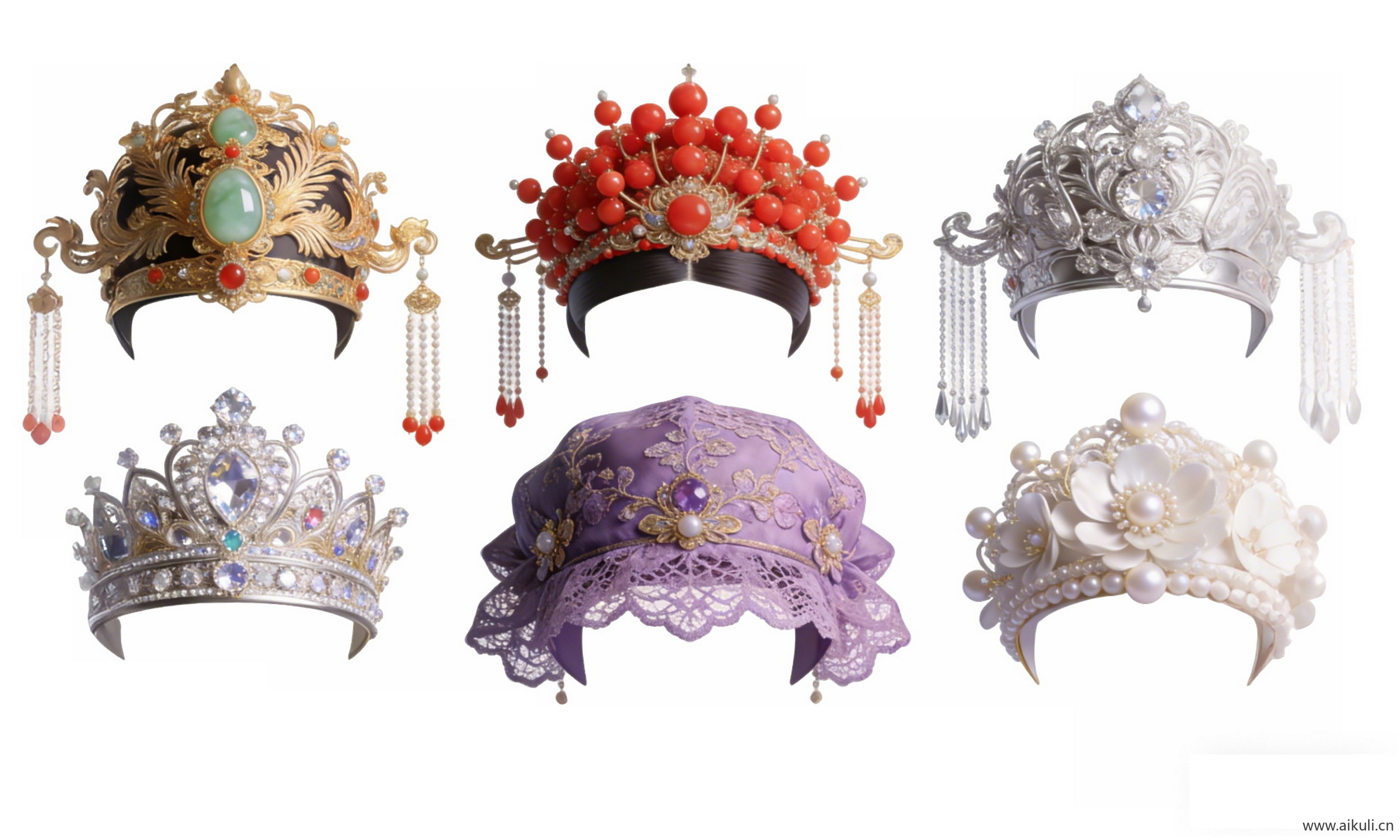 宫廷婚庆帽头饰1-PNG素材