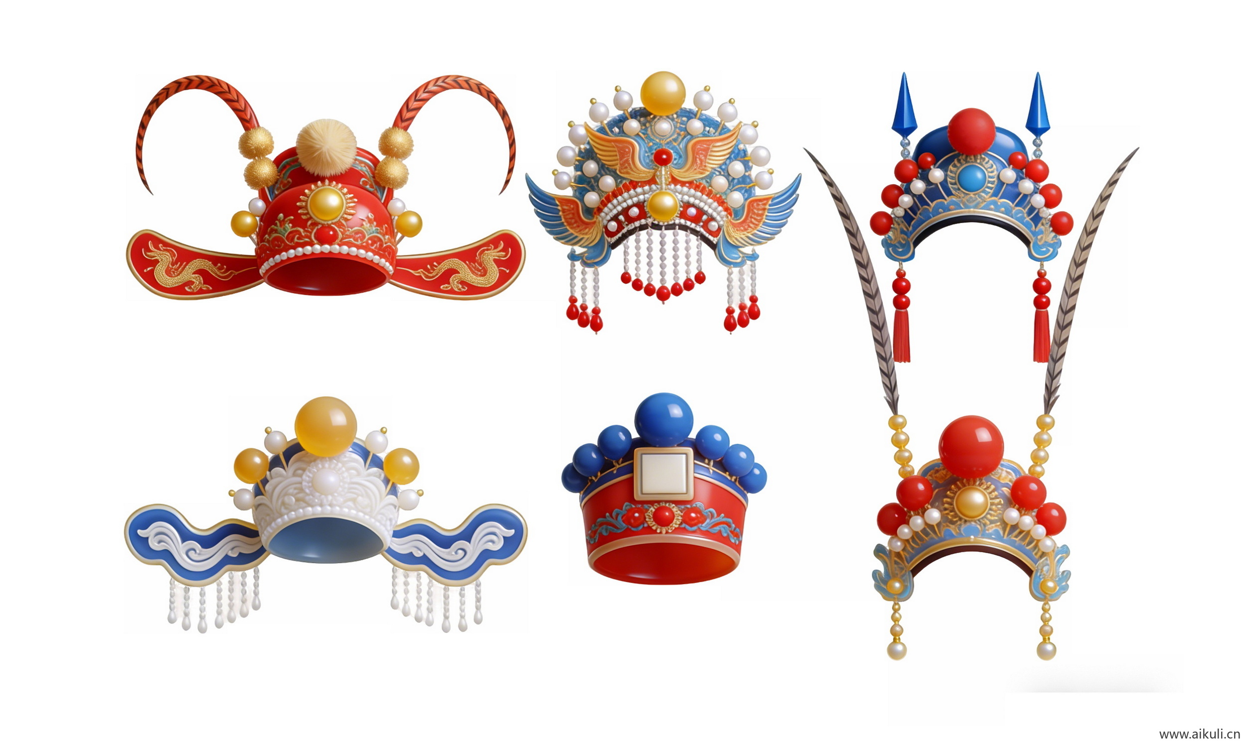 古风传统头饰 国潮戏曲帽头饰 A6-PNG素材