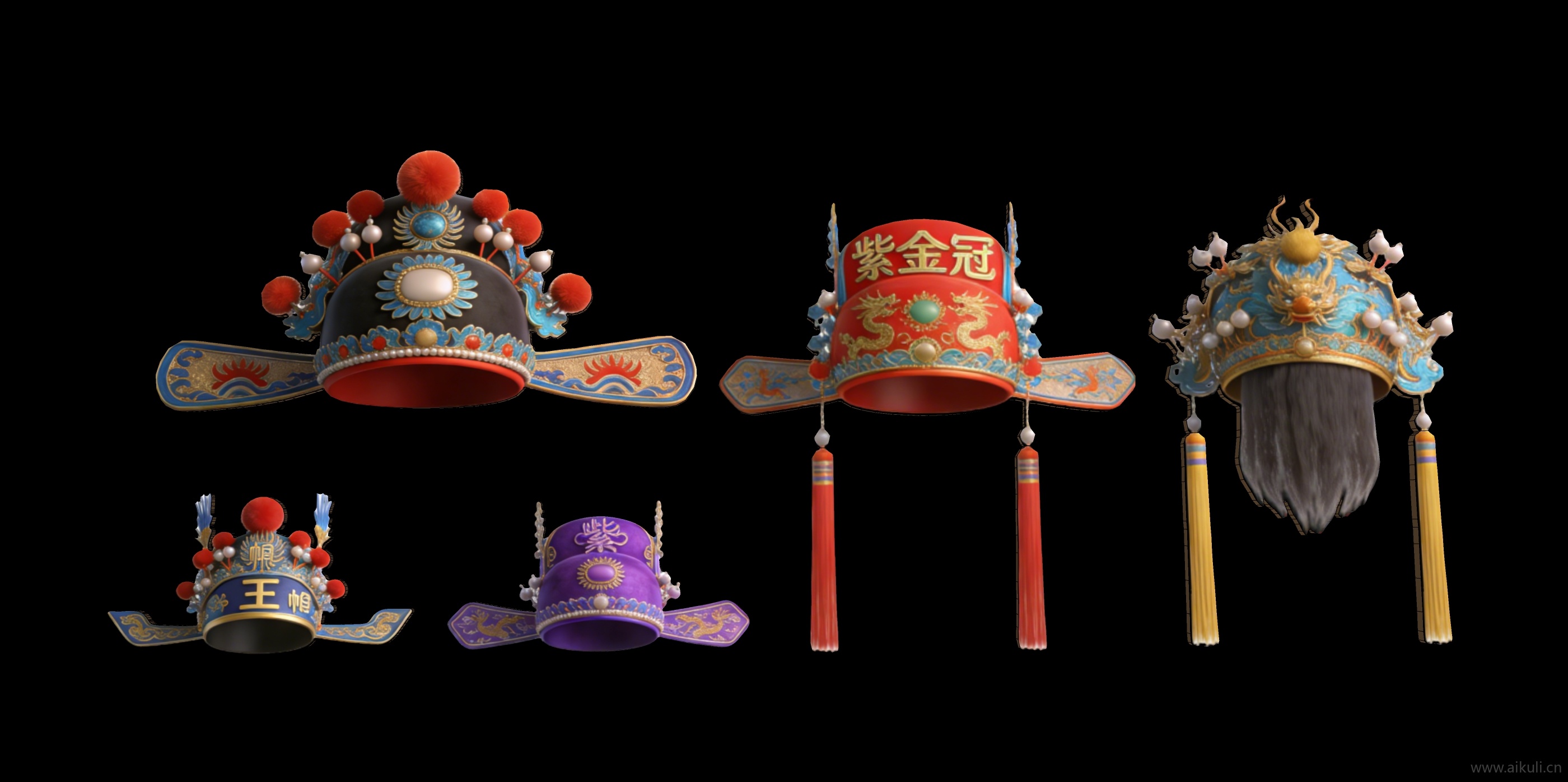 2D中式国粹京剧帽饰 戏曲头饰B