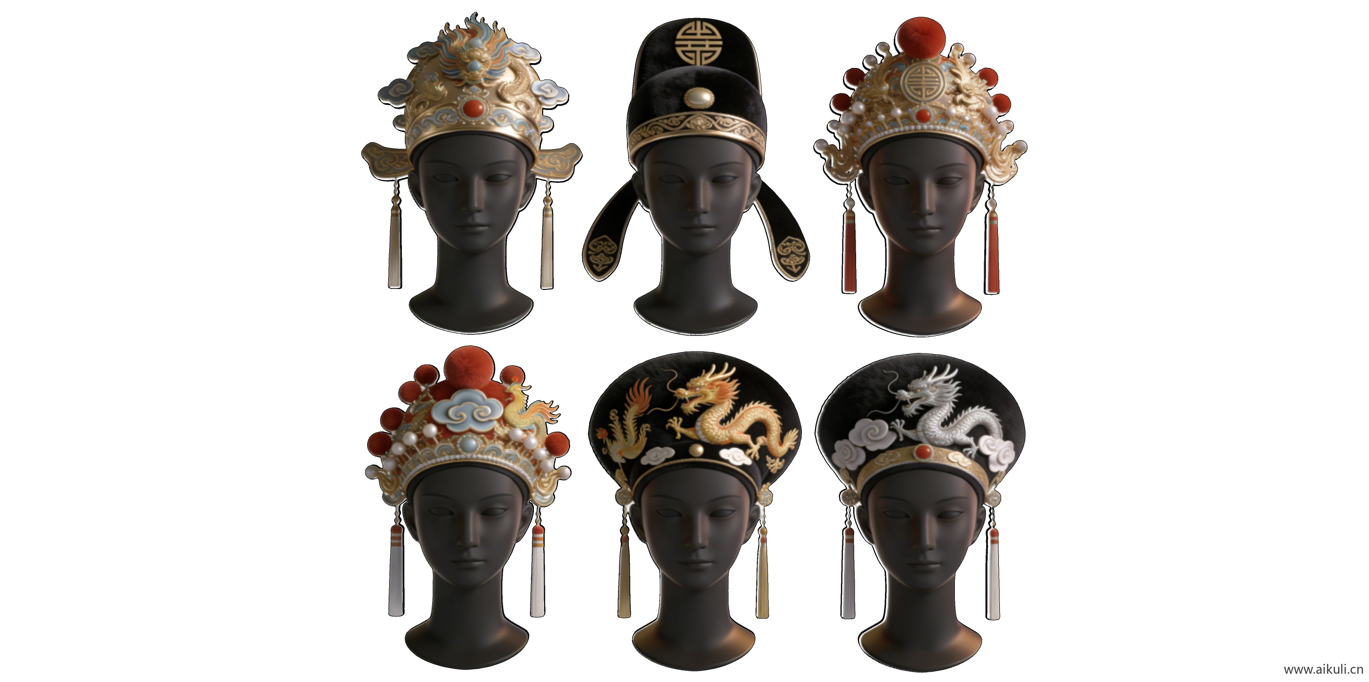 2D中式国粹京剧帽饰 戏曲头饰E