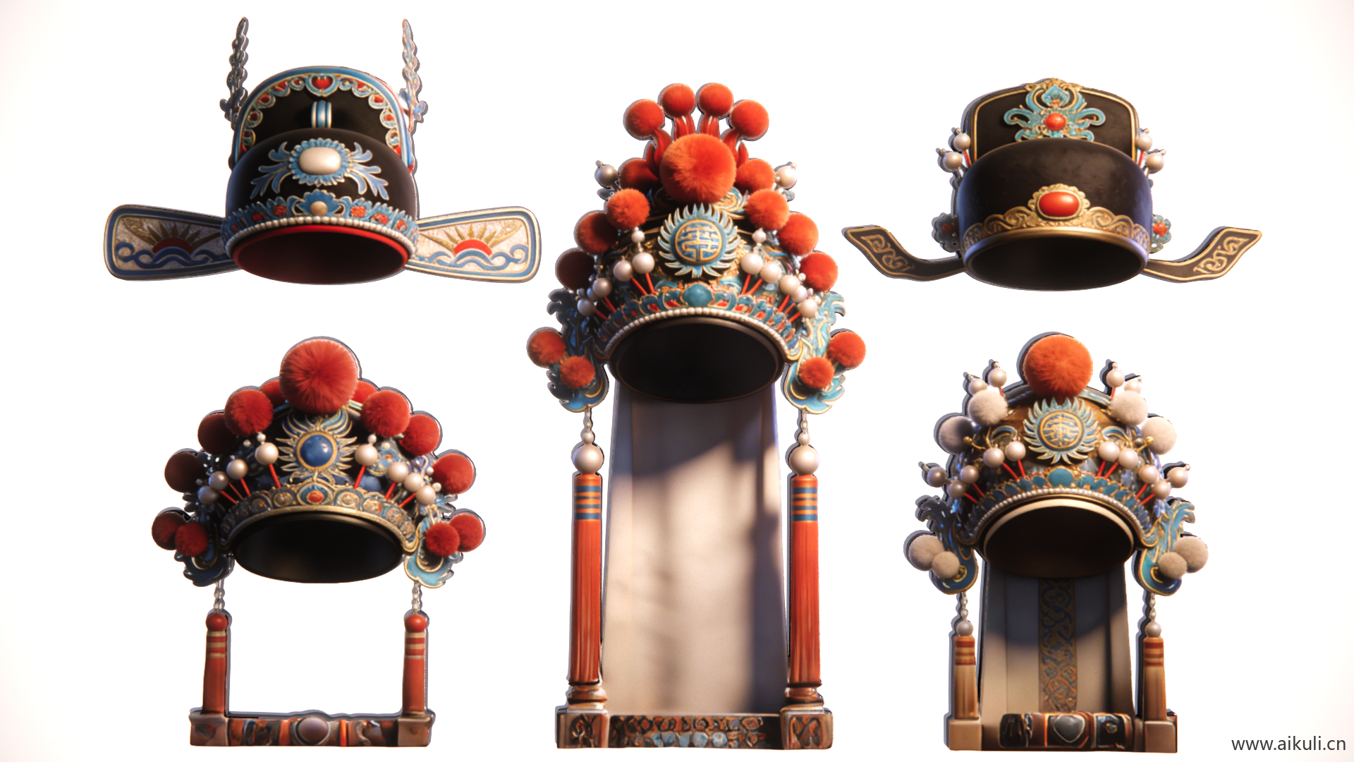 京剧帽饰2D中式国粹 戏曲头饰