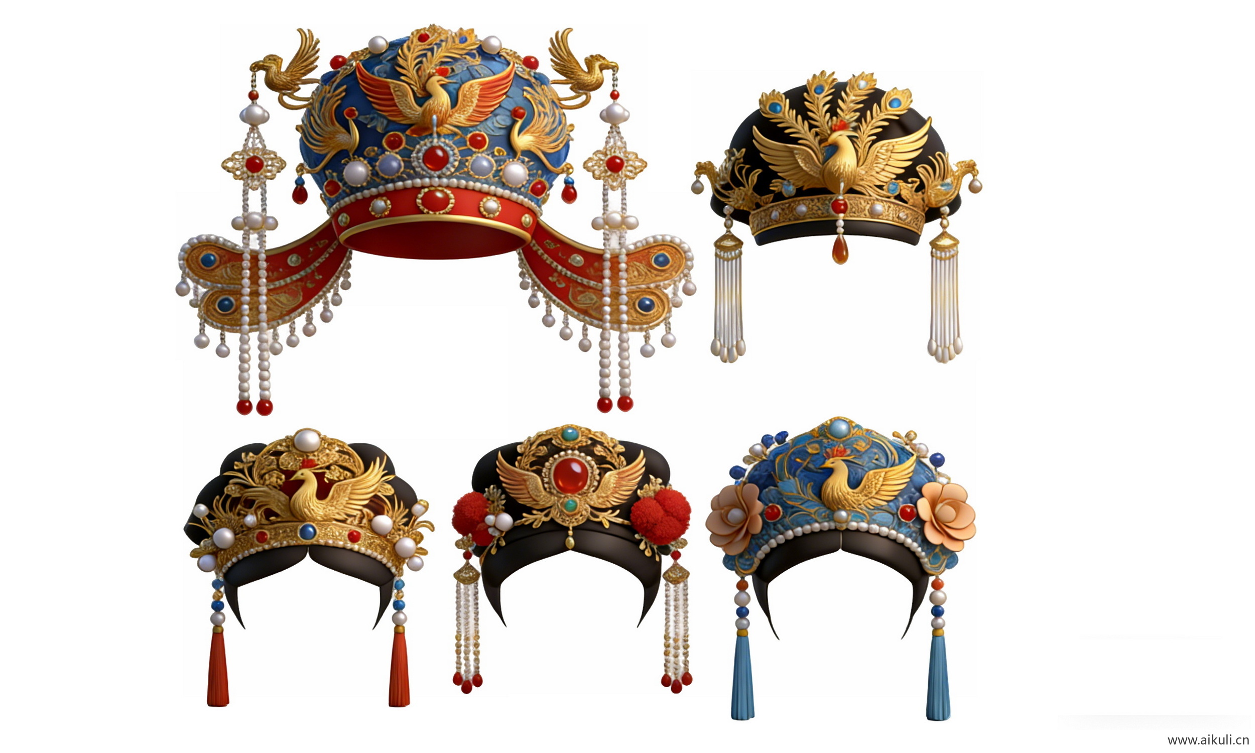 古风传统头饰 国潮戏曲帽头饰 A2-PNG素材