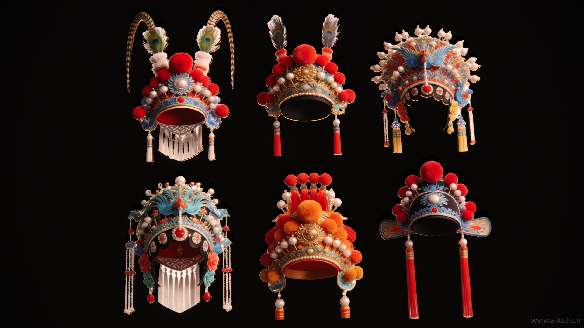 2D中式国粹京剧帽饰 戏曲头饰A