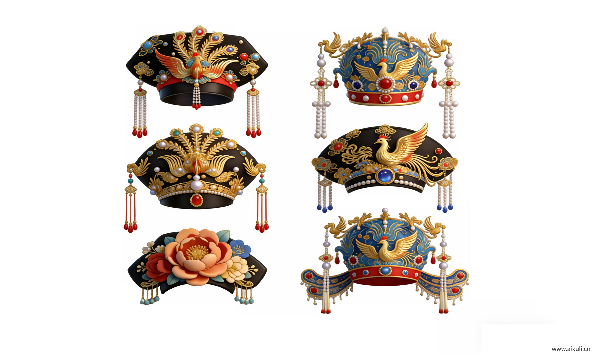 古风传统头饰 国潮戏曲帽头饰 A7-PNG素材