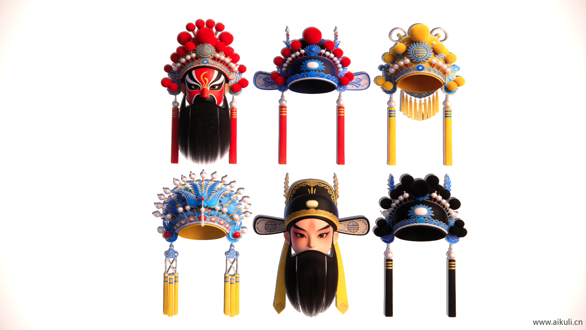 2D中式国粹京剧帽饰 戏曲头饰C