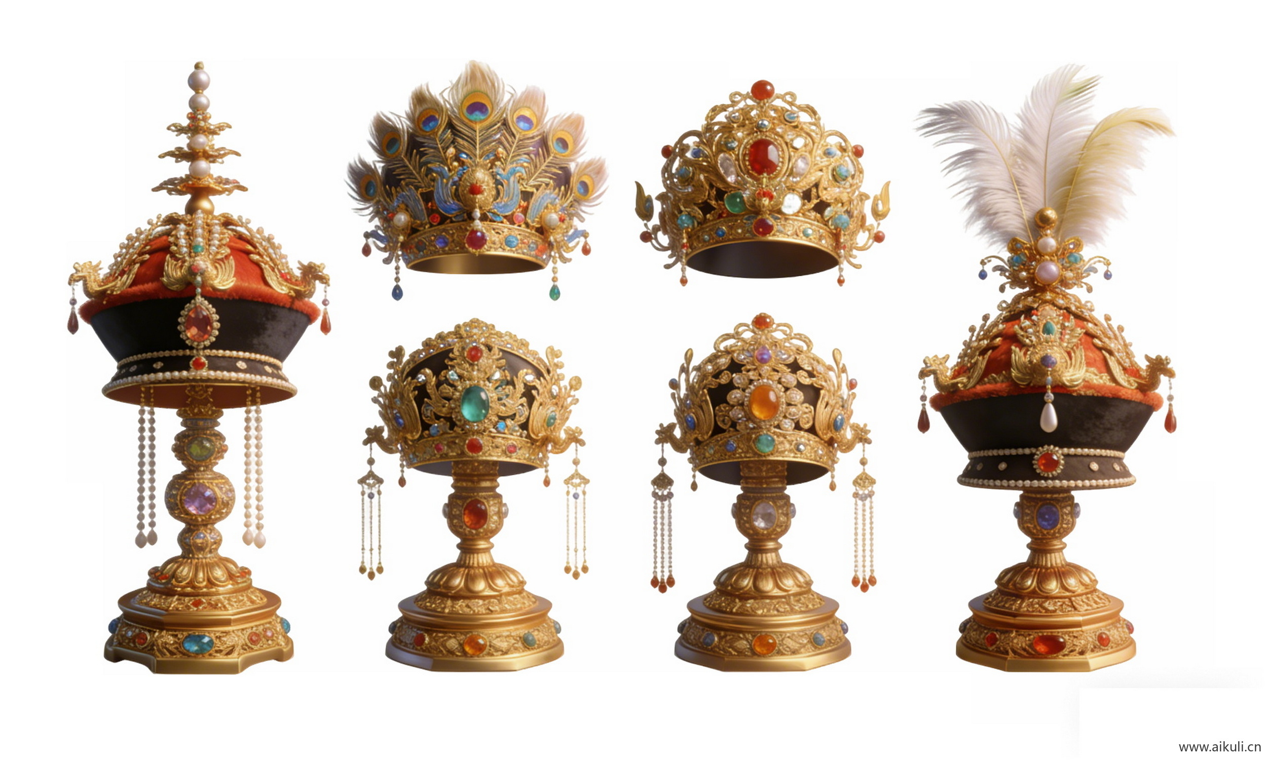 凤冠宫廷帽头饰-PNG素材
