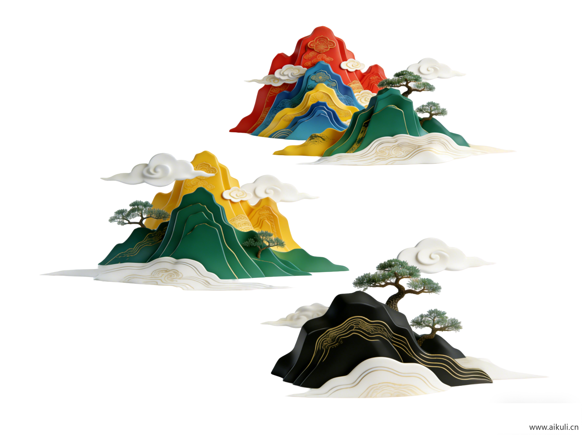 国潮山水PNG素材 (4)