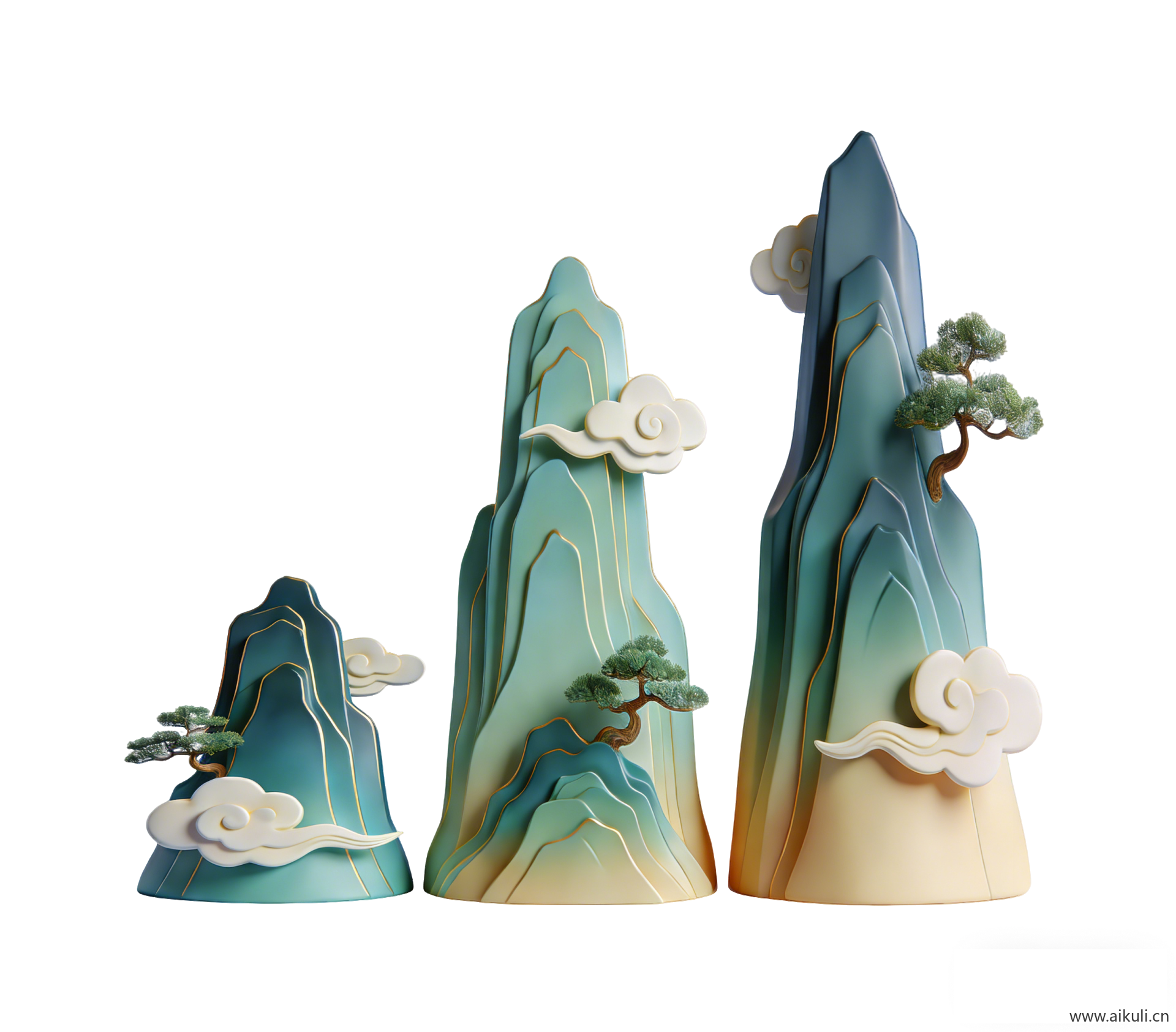 国潮山水PNG素材 (5)