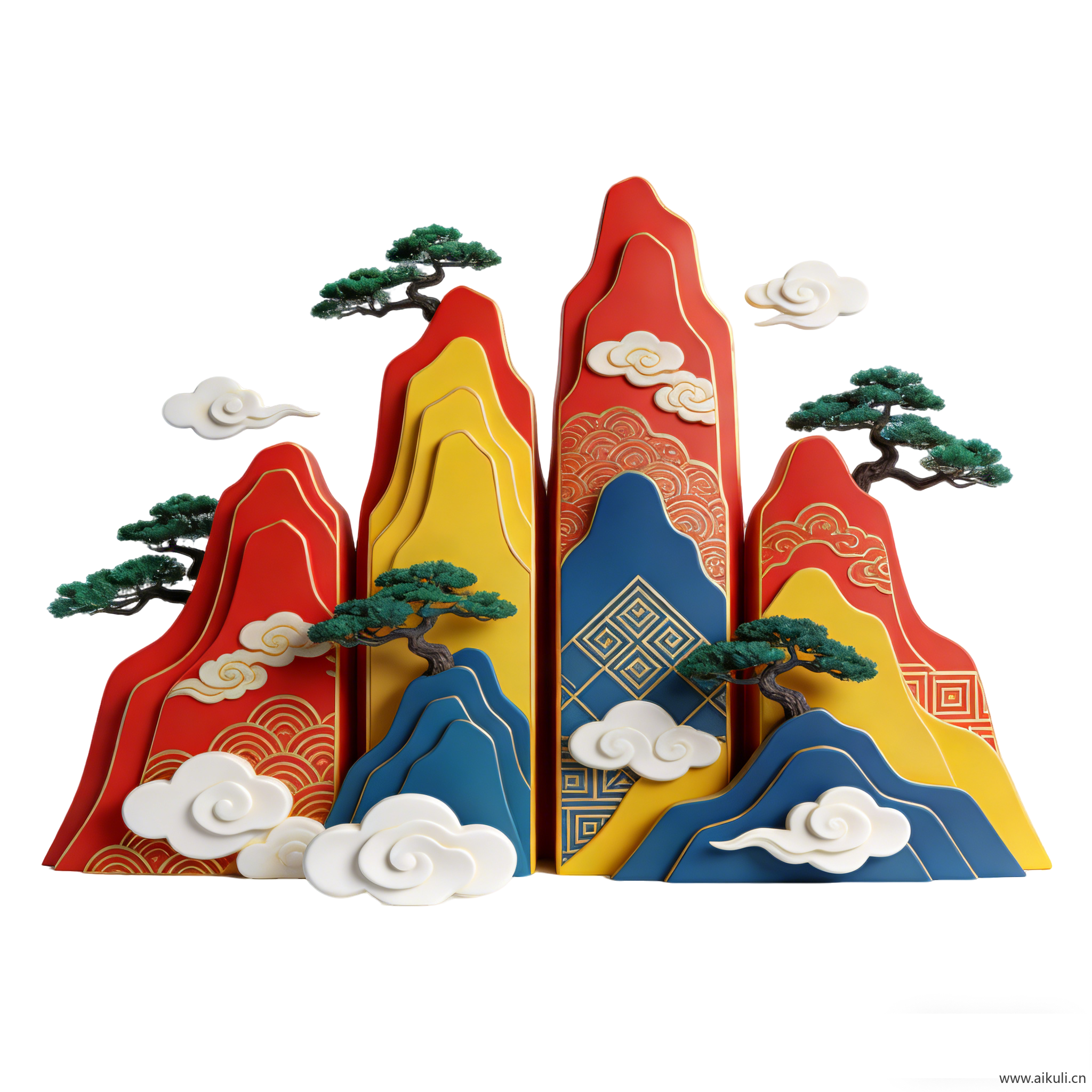 国潮山水PNG素材 (6)