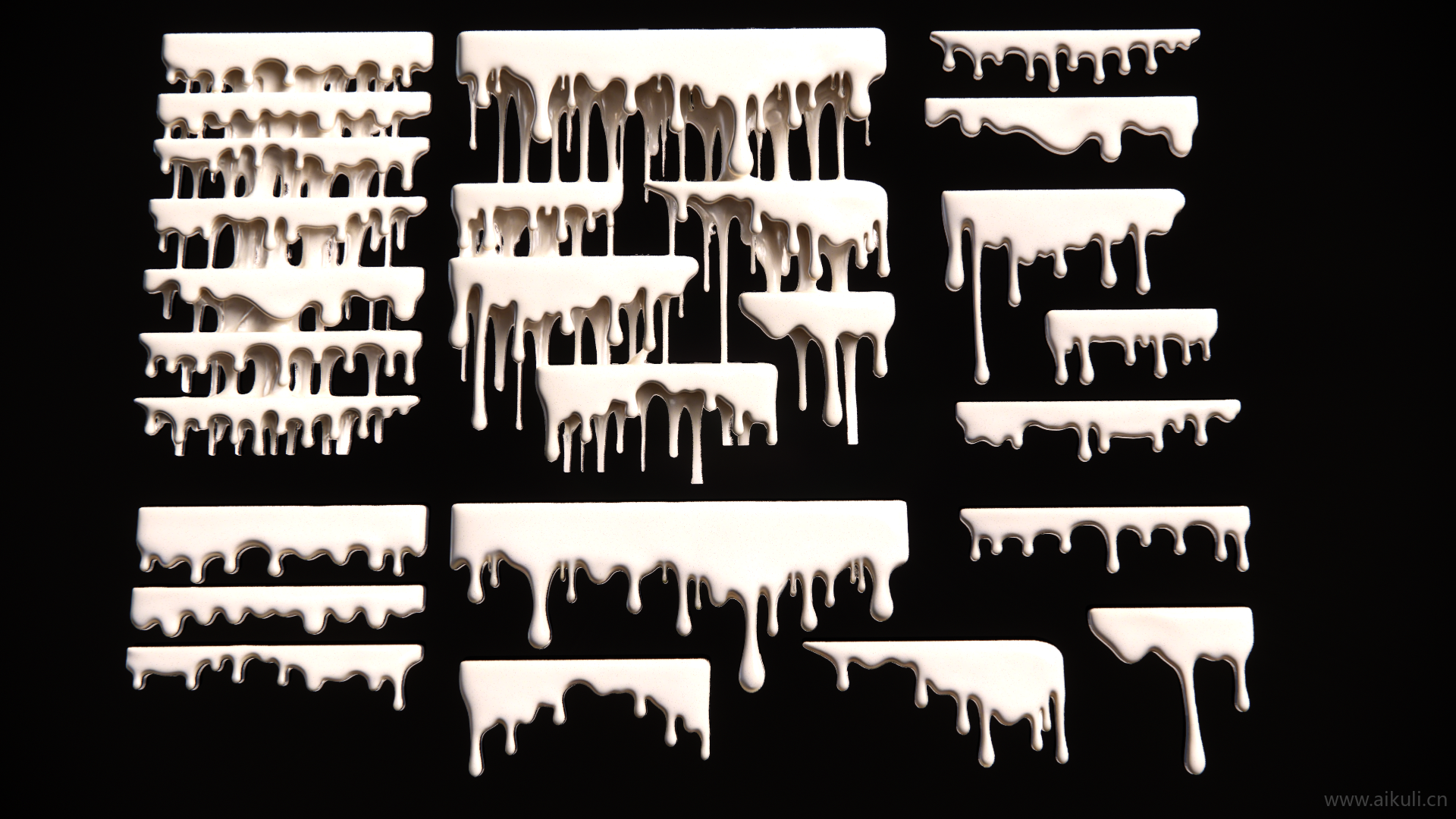 2D水墨 油漆流动剪影艺术装置