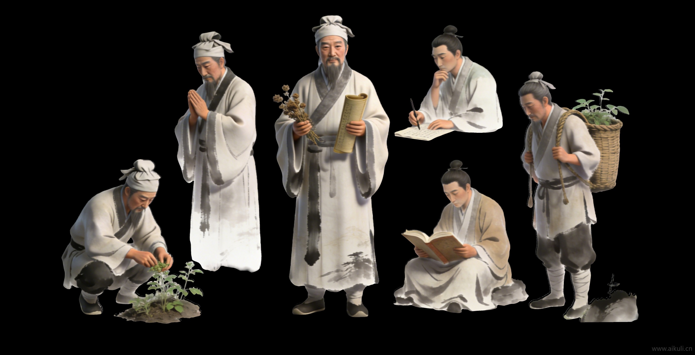 人物2D李时珍3古代名医剪影