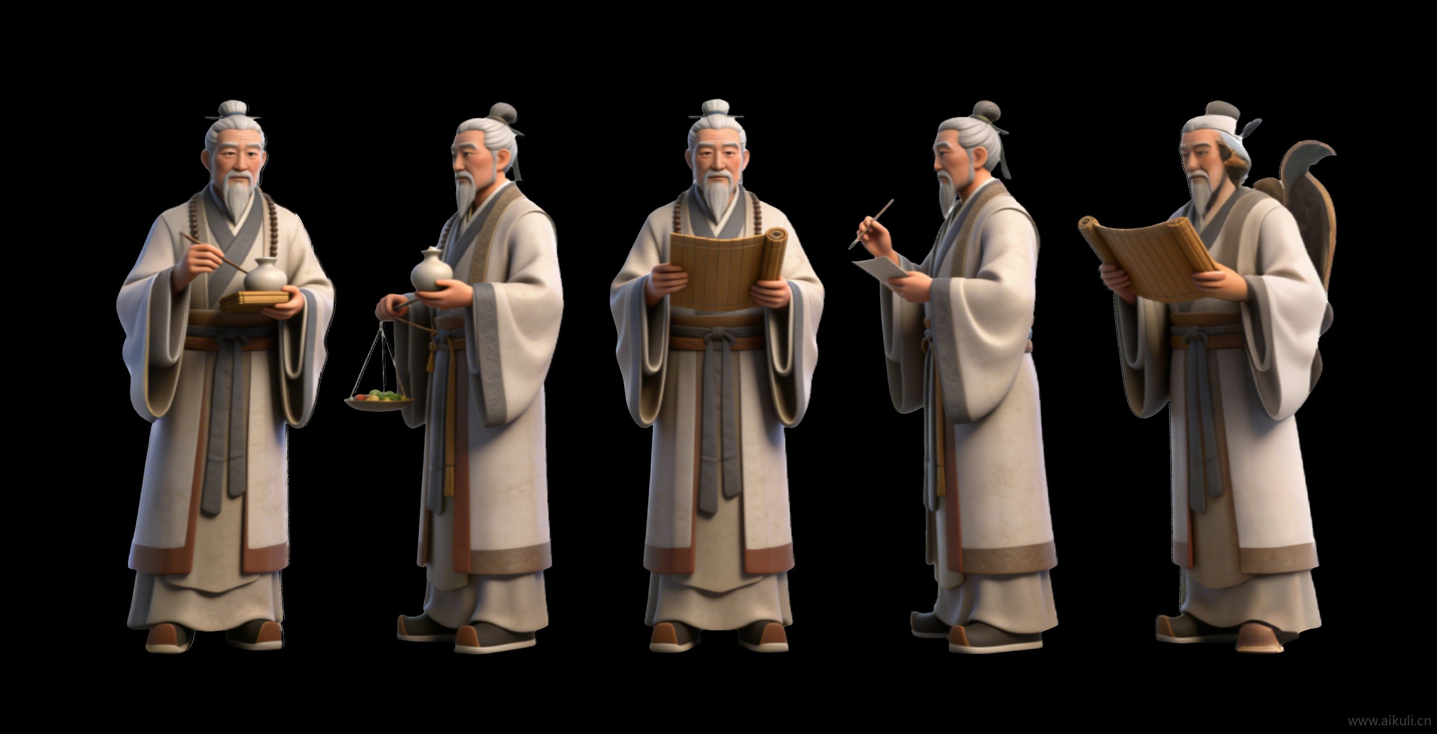 人物2D华陀 古代名人名医剪影