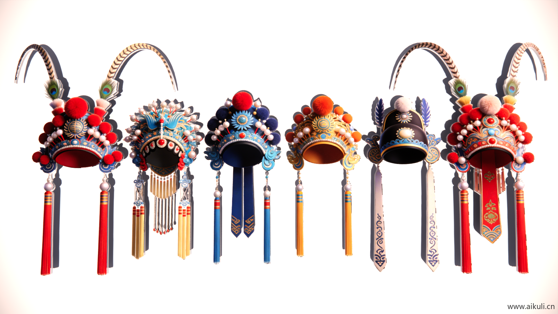 2D国潮戏曲帽头饰剪影