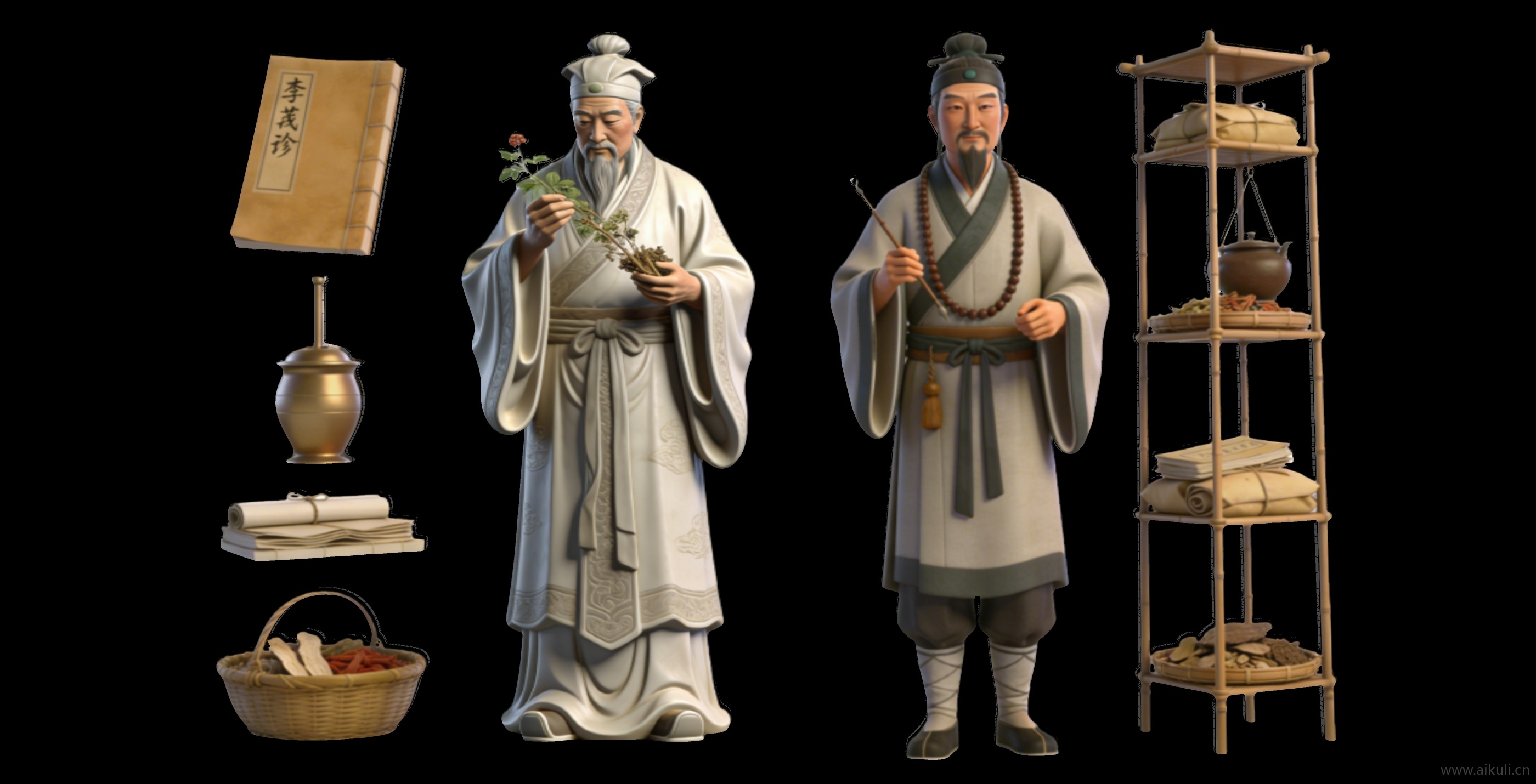 人物2D李时珍 古代名医剪影