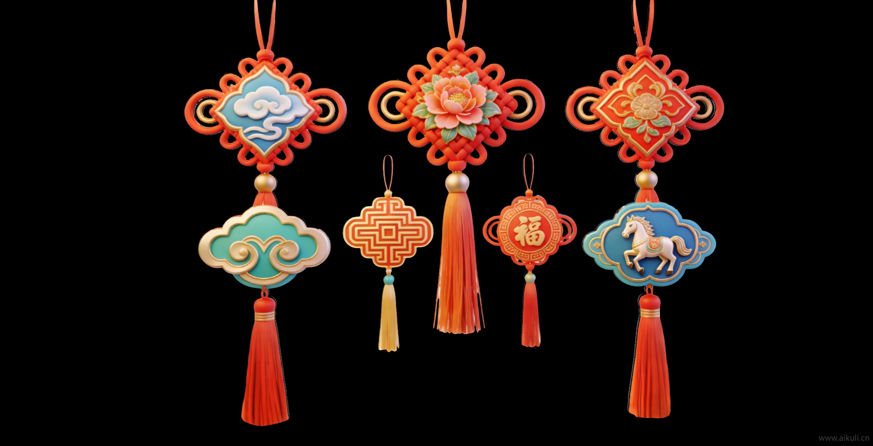 节庆新年2D中国结剪影艺术装置