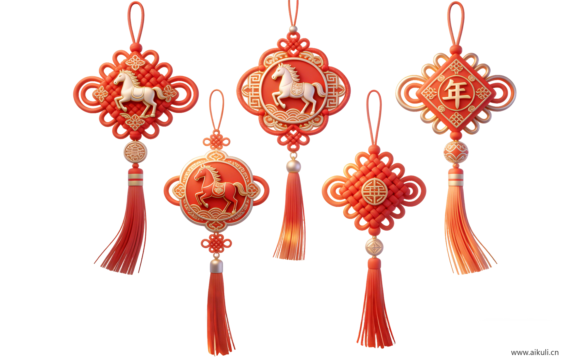 PNG素材马年中国结流苏 (3)