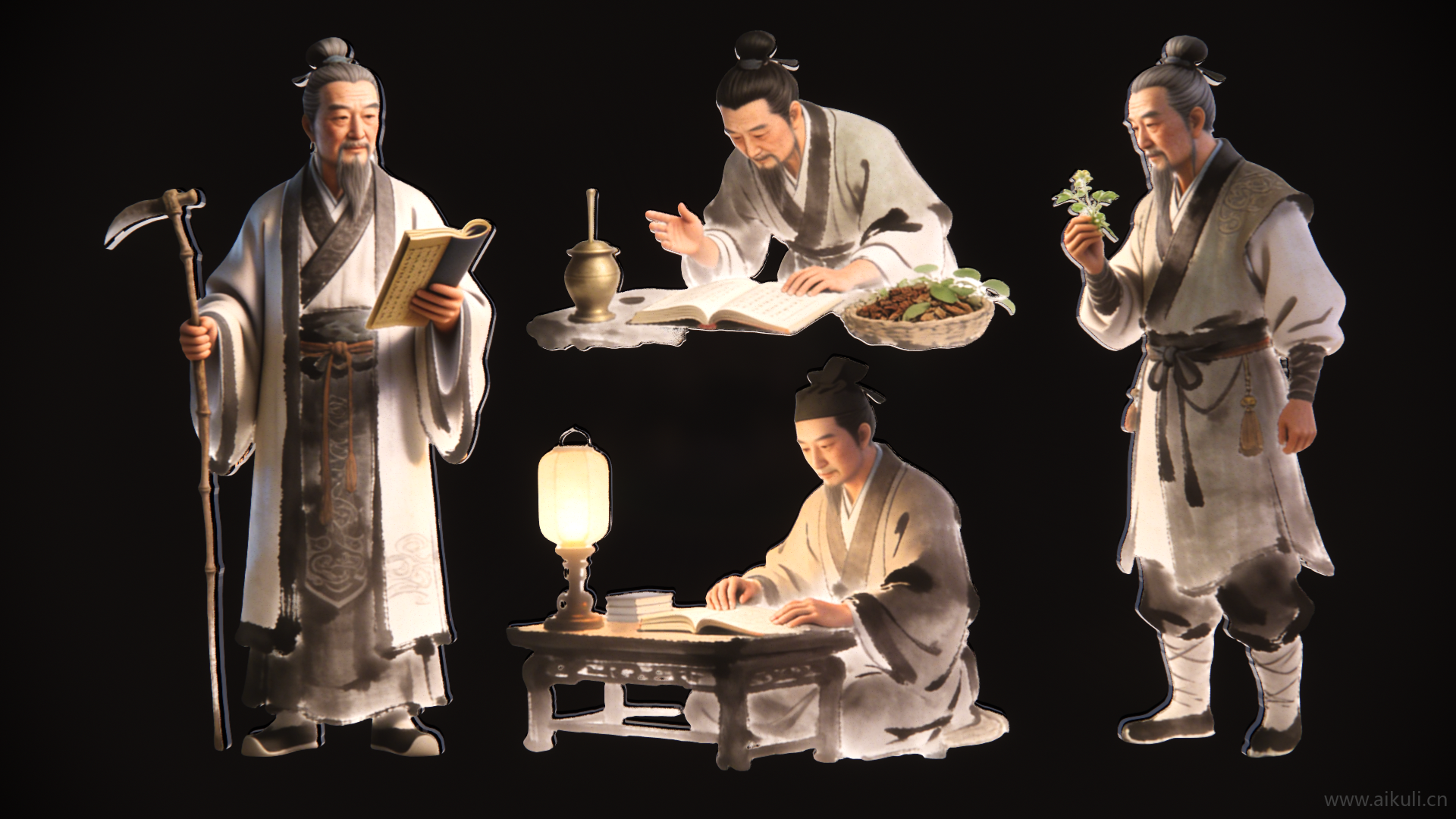 人物2D李时珍2古代名医剪影