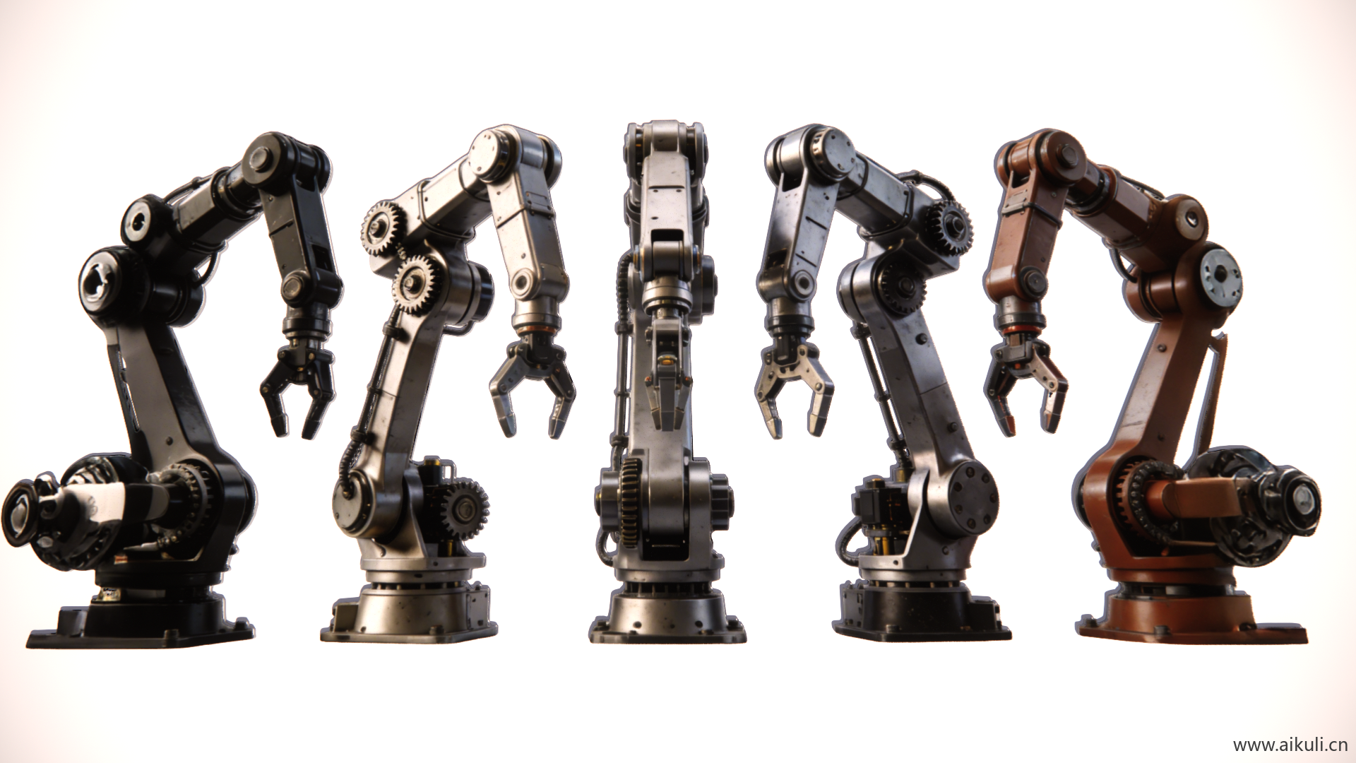 现代2D工业智能机器人A机械臂车间设备剪影