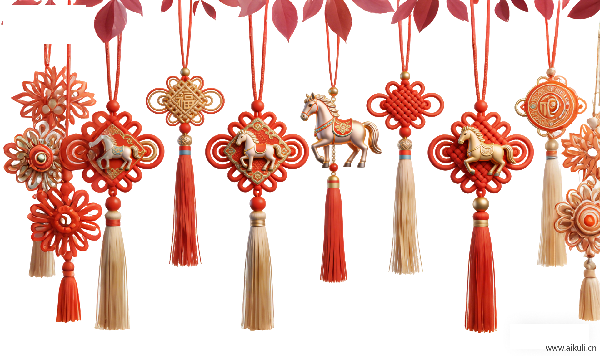 PNG素材马年中国结流苏 (2)