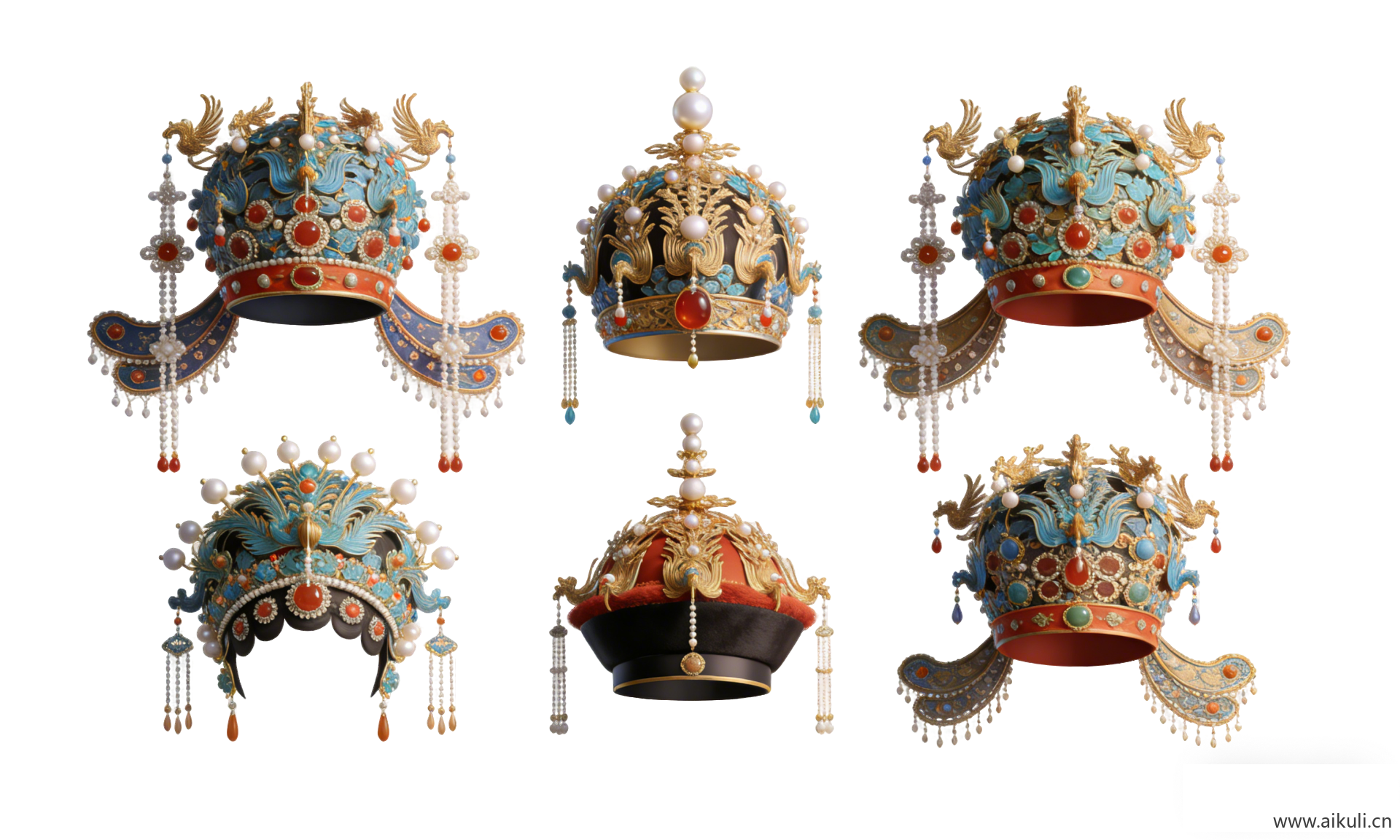 PNG素材生成宫廷皇子官帽头饰图片 (4)