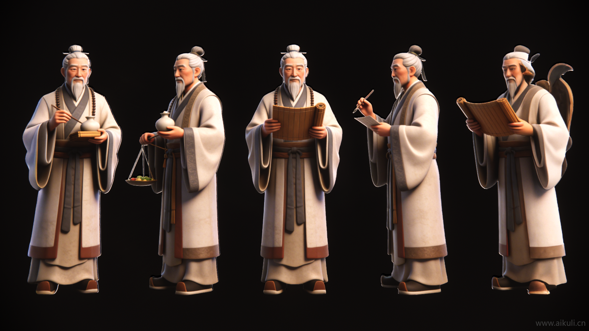 人物2D华陀 古代名人名医剪影