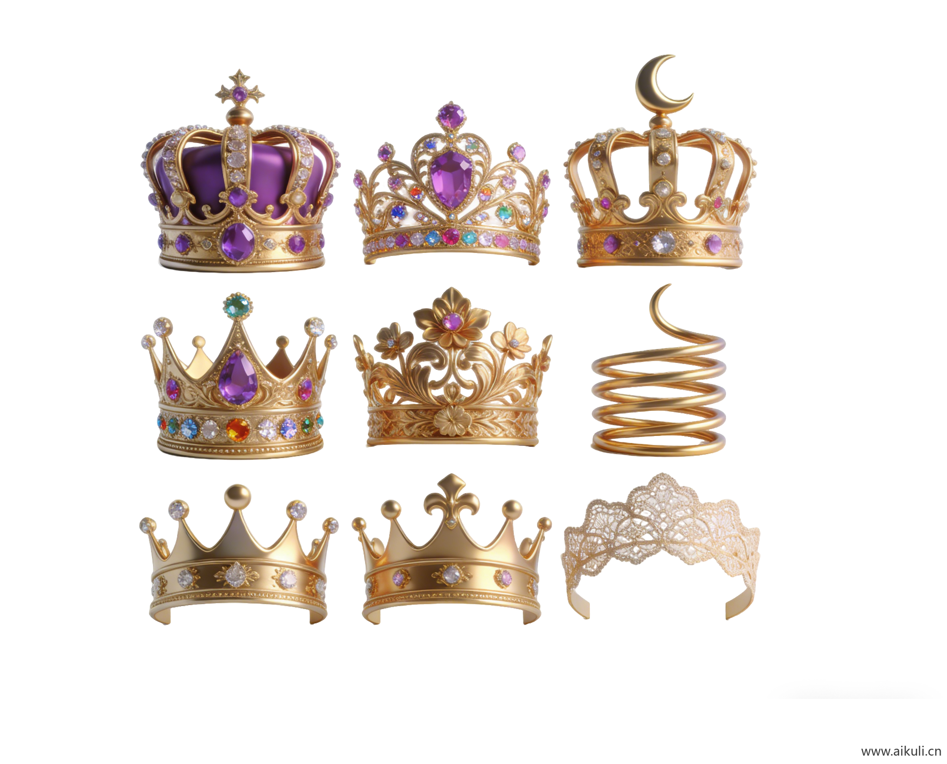 PNG素材生成宫廷皇子官帽头饰图片 (5)