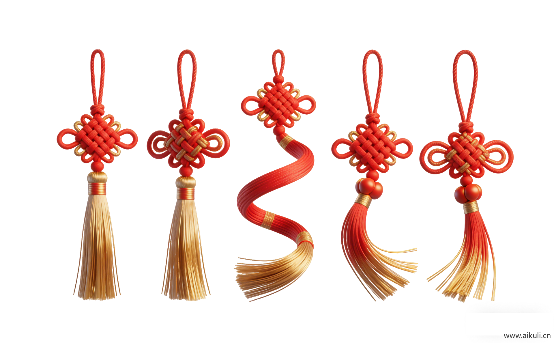 PNG素材吊串绣球流苏中国结 (1)